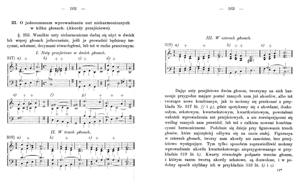 W. Żeleński, G. Roguski, Nauka harmonji oraz&nbsp;pierwszych zasad kompozycji, Warszawa 1899, s. 162-163