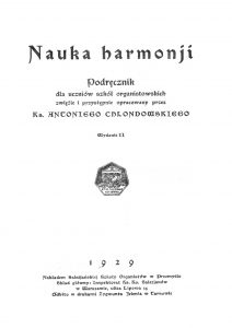 A. Chlondowski, Nauka harmonji, Przemyśl 1929